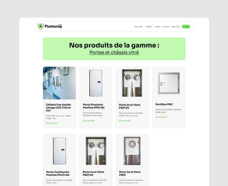 catalogue Plasteurop services